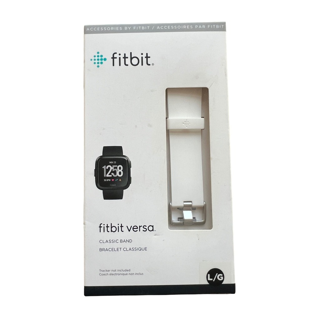 Fitbit Versa‎ Classic Band Unisex L/G White Replacement Strap New